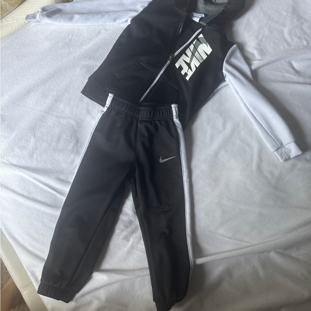 Nike Kids Black Joggers with White Accents